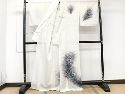 平和屋着物＊夏物　訪問着　絽　手描き　草花文　正絹　逸品　CABJ4336xi