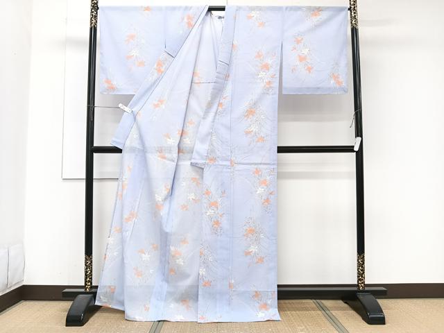 平和屋着物＊夏物　小紋　絽　草花文　洗える着物　未使用　CABJ4343xi