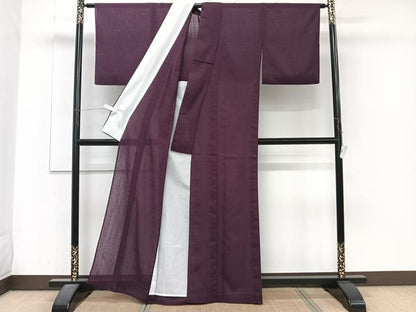 平和屋着物＊夏物　色無地　紗　桑の実色　洗える着物　CABJ4352xi