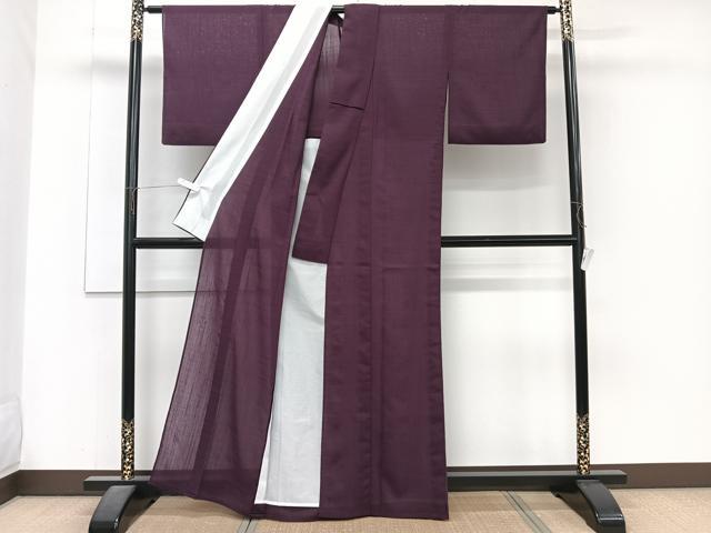 平和屋着物＊夏物　色無地　紗　桑の実色　洗える着物　CABJ4352xi