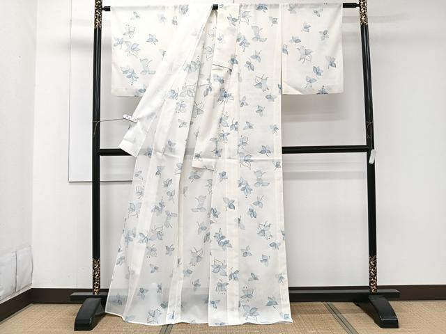 平和屋着物＊夏物　小紋　絽　草花文　洗える着物　CABJ4360xi