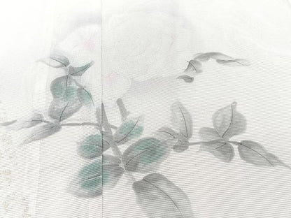 平和屋着物＊夏物　訪問着　絽　手描き　花蝶文　金彩　洗える着物　CABJ4361xi