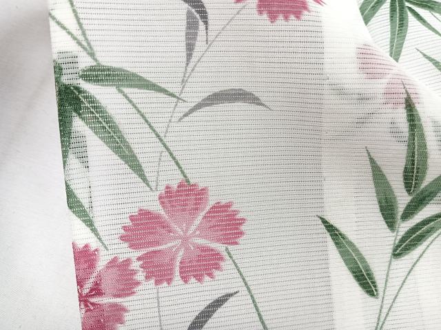 平和屋着物＊夏物　小紋　絽　枝草花文　洗える着物　CABJ4364xi