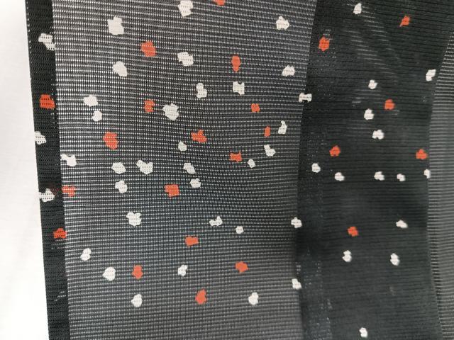 平和屋着物＊夏物　小紋　絽　霞文　黒地　洗える着物　未使用　CABJ4366xi