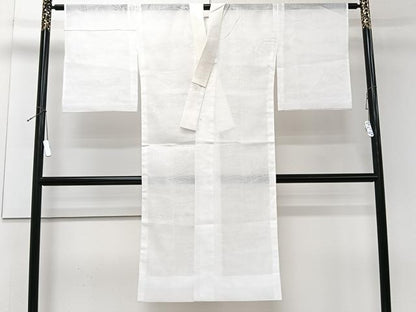 平和屋着物＊夏物　長襦袢　立波草花紋紗　白色　洗える着物　CABJ4372xi