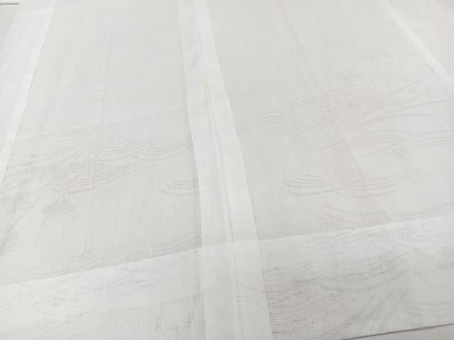 平和屋着物＊夏物　長襦袢　立波草花紋紗　白色　洗える着物　CABJ4372xi