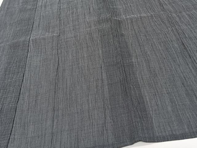 平和屋着物＊夏物　男性　本場小千谷縮　墨色　麻　逸品　CABJ4374xi