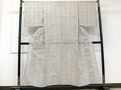 平和屋着物＊夏物　本場小千谷縮　菱花文　麻　逸品　CABJ4379xi