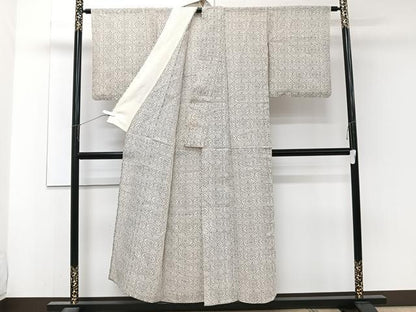 平和屋着物＊夏物　本場小千谷縮　菱花文　麻　逸品　CABJ4379xi