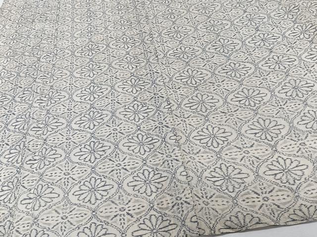 平和屋着物＊夏物　本場小千谷縮　菱花文　麻　逸品　CABJ4379xi