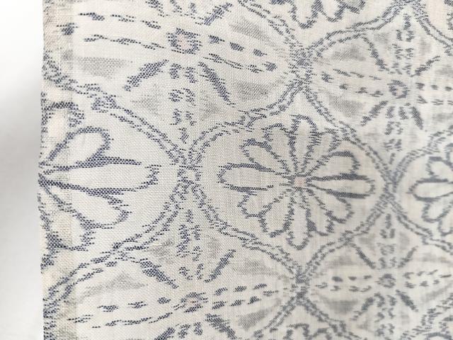 平和屋着物＊夏物　本場小千谷縮　菱花文　麻　逸品　CABJ4379xi