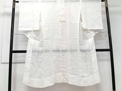 平和屋着物＊夏物　長襦袢　草花紋紗　白練色　麻　逸品　CABJ4382xi