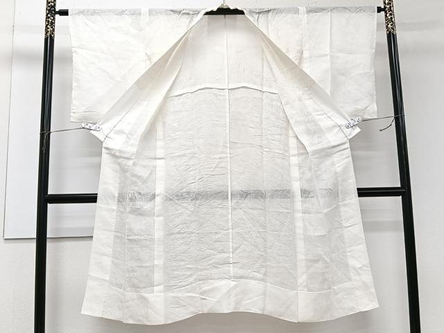 平和屋着物＊夏物　長襦袢　草花紋紗　白練色　麻　逸品　CABJ4382xi
