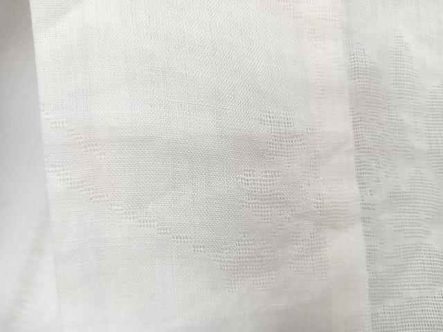 平和屋着物＊夏物　長襦袢　草花紋紗　白練色　麻　逸品　CABJ4382xi