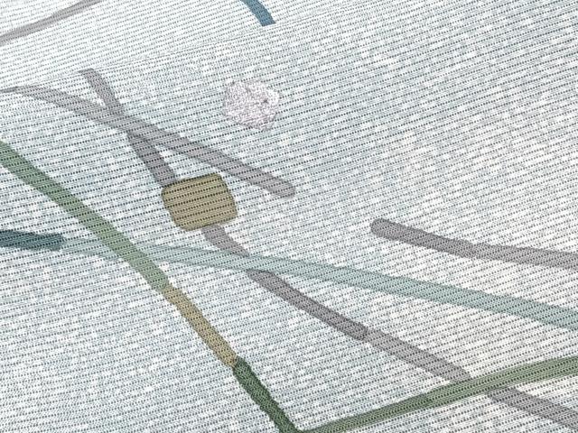 平和屋着物＊夏物　訪問着　絽　駒刺繍　抽象文　銀彩　正絹　逸品　CABJ4383xi