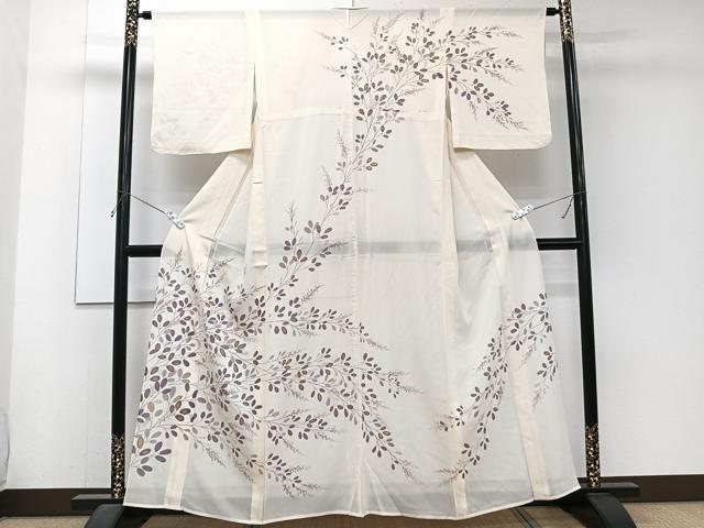 平和屋着物＊夏物　訪問着　絽　萩花文　金彩　正絹　逸品　CABJ4385xi