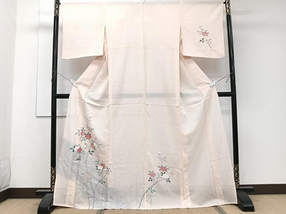 平和屋着物＊夏物　訪問着　絽　友禅　枝草花文　正絹　逸品　未使用　CABJ4386xi