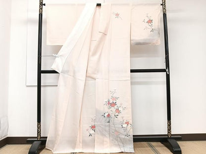 平和屋着物＊夏物　訪問着　絽　友禅　枝草花文　正絹　逸品　未使用　CABJ4386xi