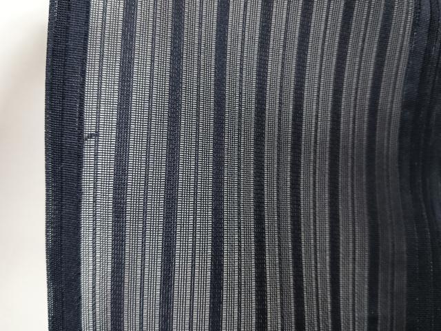 平和屋着物＊夏物　色無地　縞紋紗　縞　濃鼠色　正絹　逸品　CABJ4390xi