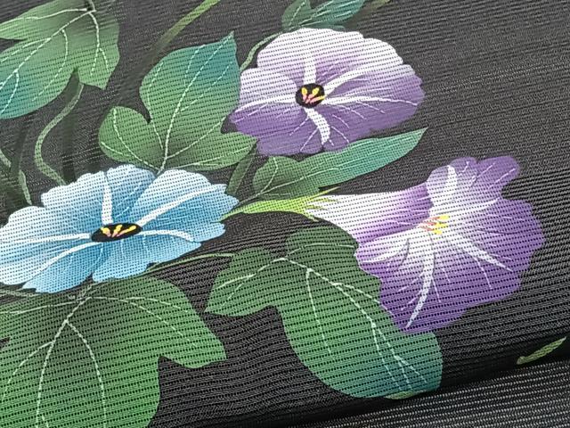 平和屋着物＊夏物　訪問着　絽　草花文　兎　暈し染め　金彩　正絹　逸品　CABJ4391xi