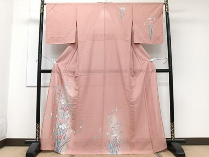 平和屋着物＊夏物　訪問着　絽　友禅　草花文　暈し染め　正絹　逸品　未使用　CABJ4392xi