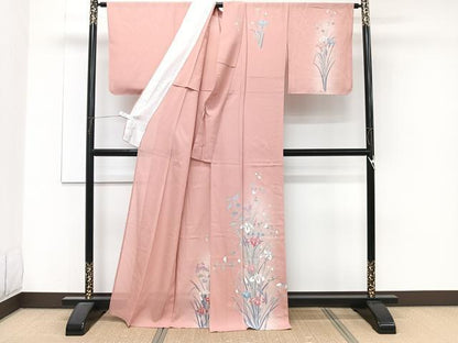 平和屋着物＊夏物　訪問着　絽　友禅　草花文　暈し染め　正絹　逸品　未使用　CABJ4392xi