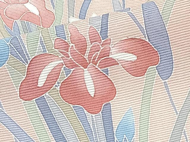 平和屋着物＊夏物　訪問着　絽　友禅　草花文　暈し染め　正絹　逸品　未使用　CABJ4392xi