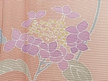 平和屋着物＊夏物　訪問着　絽　友禅　草花文　暈し染め　正絹　逸品　未使用　CABJ4392xi