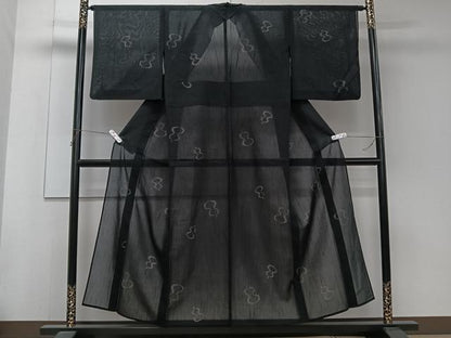 平和屋着物＊夏物　紗紬　80亀甲　瓢箪文　正絹　逸品　CABJ4393xi