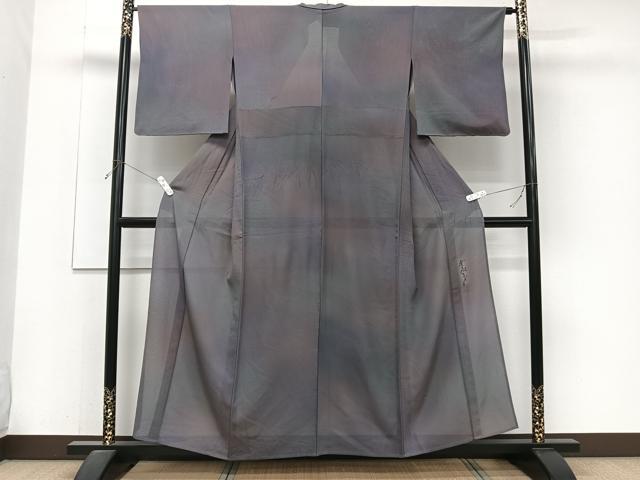 平和屋着物＊染色作家　斉藤三才　夏物　小紋　絽縮緬　霞文　正絹　逸品　CABJ4394xi