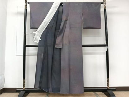平和屋着物＊染色作家　斉藤三才　夏物　小紋　絽縮緬　霞文　正絹　逸品　CABJ4394xi
