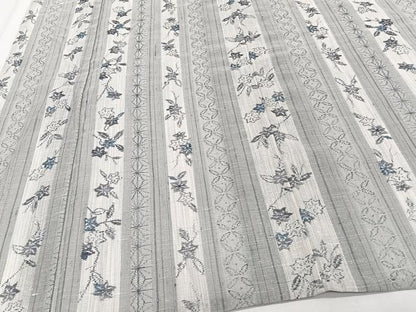 平和屋着物＊夏物　紗紬　間道花文　正絹　逸品　CABJ4395xi