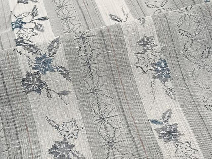 平和屋着物＊夏物　紗紬　間道花文　正絹　逸品　CABJ4395xi