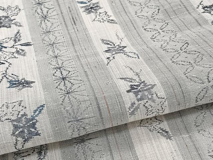 平和屋着物＊夏物　紗紬　間道花文　正絹　逸品　CABJ4395xi
