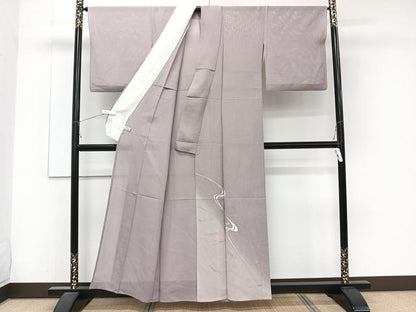 平和屋着物＊夏物　訪問着　絽　流水こぼれ松葉文　金彩　ますいわ屋扱い　五泉　反端付き　正絹　逸品　CABJ4397xi