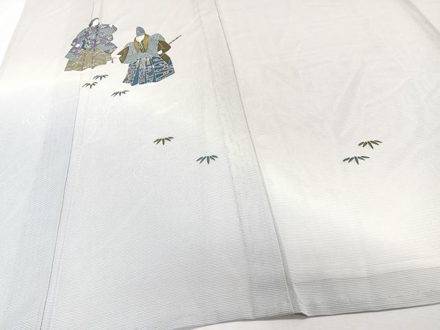平和屋着物＊夏物　訪問着　絽　宮腰織物　歌舞伎　笛　檜扇　五泉　反端付き　正絹　逸品　CABJ4399xi
