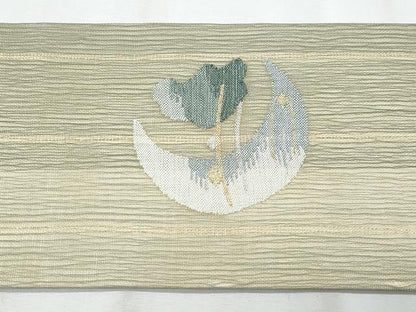 平和屋着物＊夏物　九寸名古屋帯　月　金銀糸　正絹　逸品　CABJ4402fb