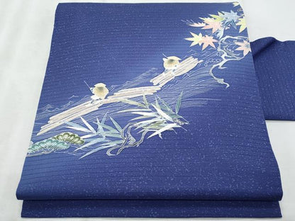 平和屋着物＊夏物　塩瀬　九寸名古屋帯　友禅　作家物　人物筏楓文　正絹　逸品　CABJ4405fb