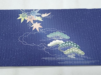 平和屋着物＊夏物　塩瀬　九寸名古屋帯　友禅　作家物　人物筏楓文　正絹　逸品　CABJ4405fb