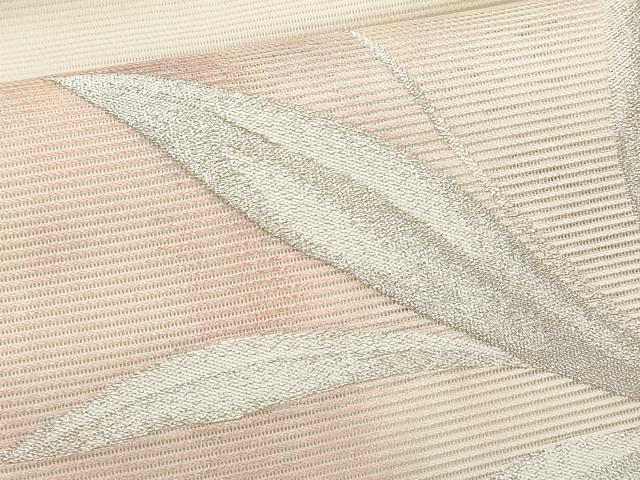 平和屋着物＊夏物　九寸名古屋帯　枝花文　金銀糸　正絹　逸品　CABJ4407fb