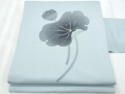 平和屋着物＊夏物　塩瀬　九寸名古屋帯　ろうけつ染　蓮　正絹　逸品　CABJ4408fb