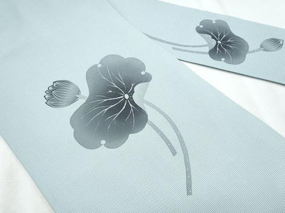 平和屋着物＊夏物　塩瀬　九寸名古屋帯　ろうけつ染　蓮　正絹　逸品　CABJ4408fb