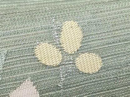 平和屋着物＊夏物　九寸名古屋帯　桔梗　銀糸　正絹　逸品　CABJ4409fb