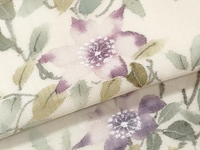 平和屋着物＊夏物　九寸名古屋帯　手描き　枝花文　正絹　逸品　CABJ4413fb