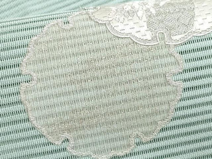 平和屋着物＊夏物　八寸名古屋帯　絽刺し　区限刺繍　駒刺繍　絽綴れ　雪輪枝花文　正絹　逸品　CABJ4414fb