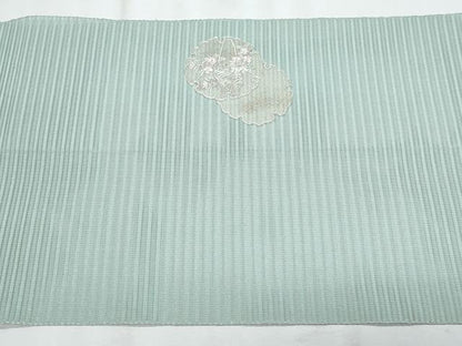 平和屋着物＊夏物　八寸名古屋帯　絽刺し　区限刺繍　駒刺繍　絽綴れ　雪輪枝花文　正絹　逸品　CABJ4414fb