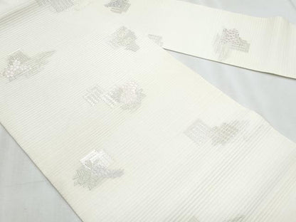 平和屋着物＊夏物　九寸名古屋帯　源氏香草花文　正絹　逸品　CABJ4418fb