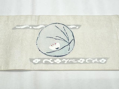 平和屋着物＊夏物　九寸名古屋帯　枝花丸文　正絹　逸品　CABJ4419fb