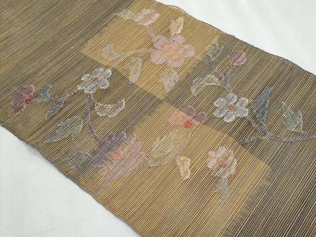 平和屋着物＊夏物　1854年創業　帯屋捨松　八寸名古屋帯　枝花文　正絹　逸品　CABJ4420fb