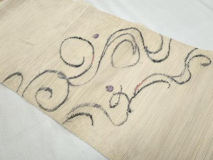 平和屋着物＊夏物　1854年創業　帯屋捨松　八寸名古屋帯　流水文　正絹　逸品　CABJ4421fb
